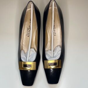 St. John black low heels size 8B